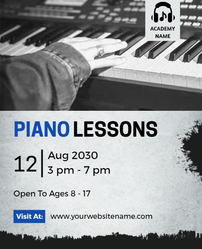 Piano Lessons Promotional Academy Flyer Template