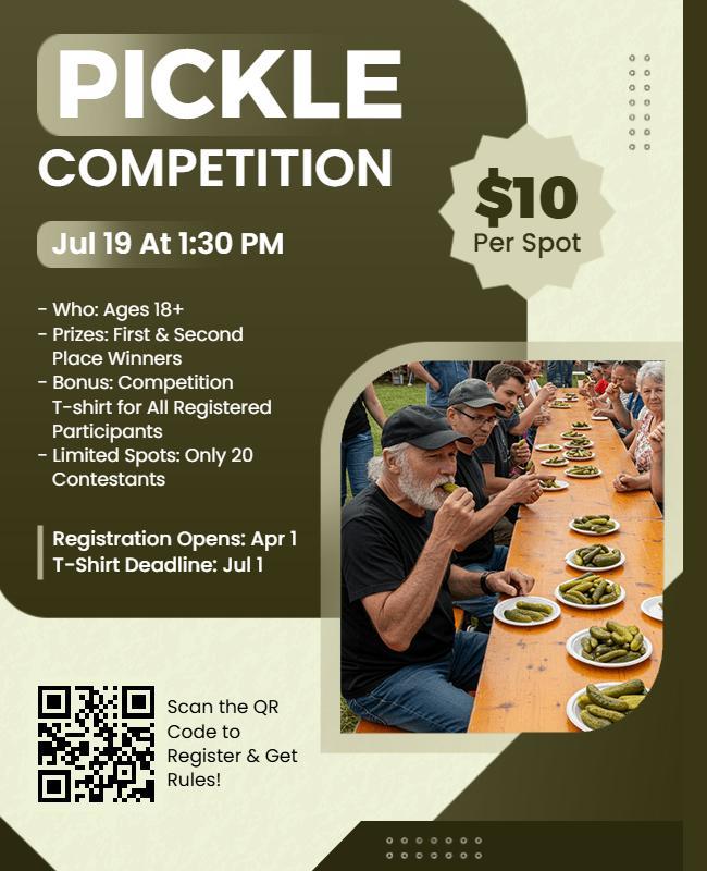 Pickle Eating Competition Event Flyer Template