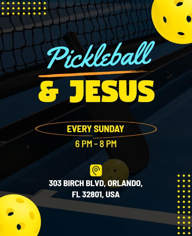 Pickleball and Jesus Gathering Flyer Template