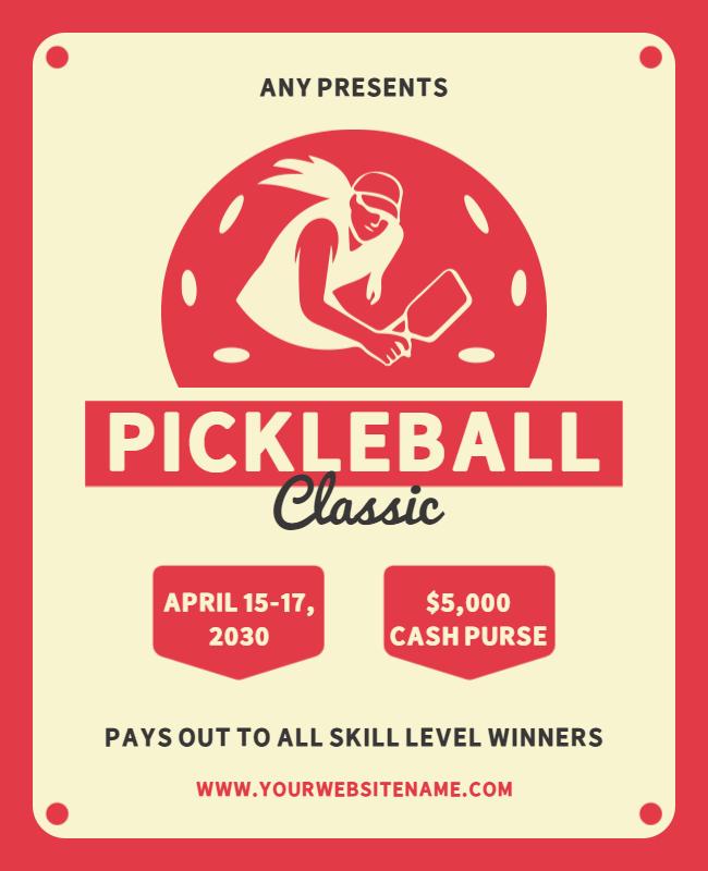 Pickleball Classic Tournament Flyer Template