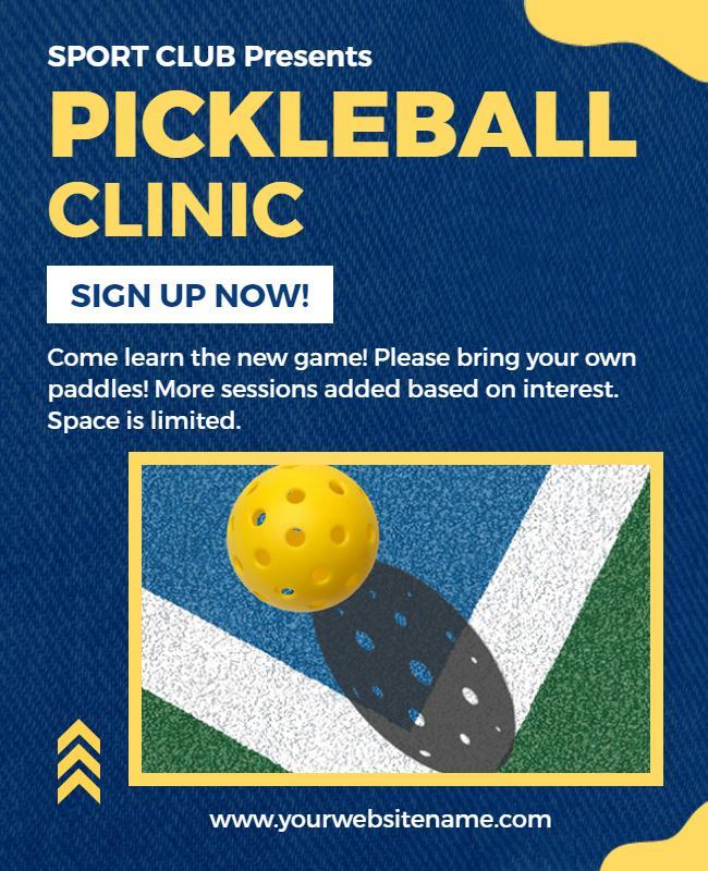 Pickleball Clinic Training Session Flyer Template