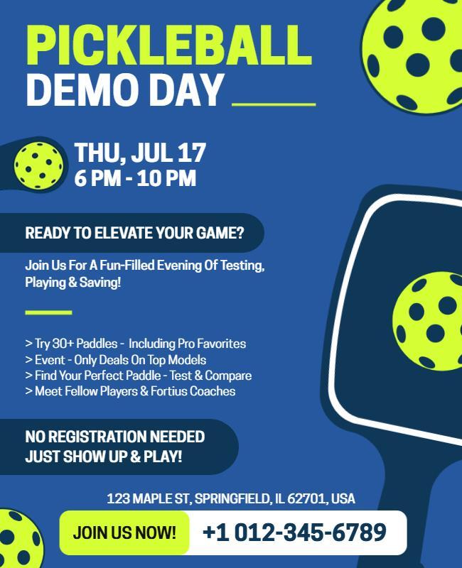 Pickleball Demo Day Event Flyer Template