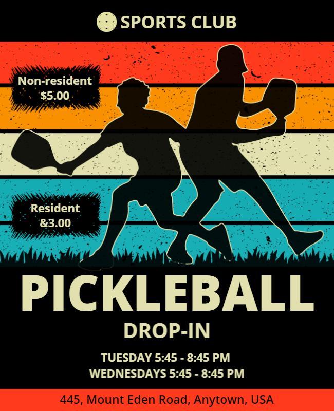 Pickleball Drop in Sports Club Flyer Template