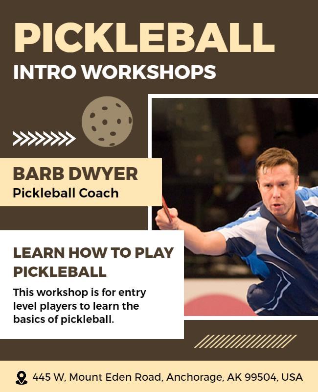 Pickleball Introductory Workshops Flyer Template