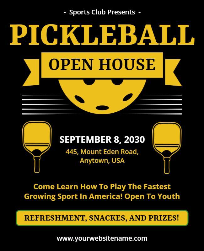 Pickleball Open House Event Flyer Template