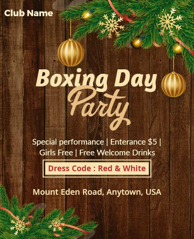 Pickled Bean and Bronze Boxing Day Flyer Template