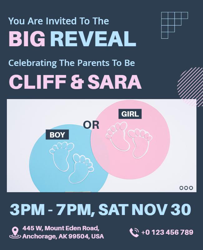 Pickled Bluewood Gender Reveal Party Flyer Template