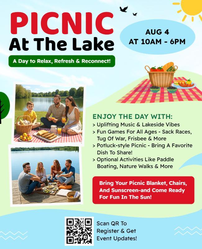 Picnic at the Lake Outdoor Event Flyer Template