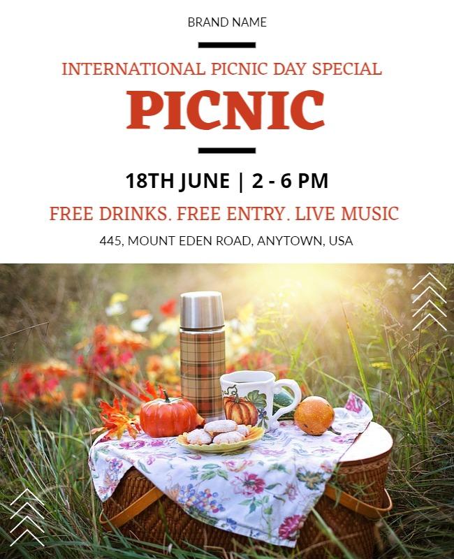 Charming Outdoor Picnic Day Celebration Flyer Template