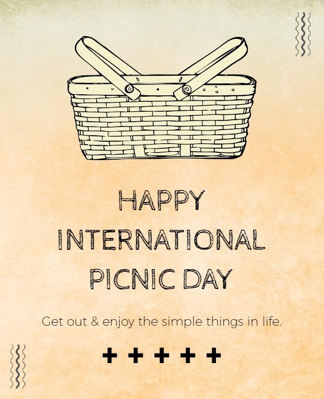 Charming Hand-Drawn Picnic Basket Celebration Flyer Template