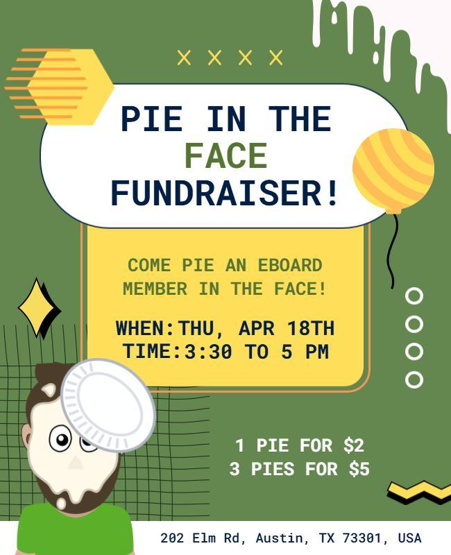 Pie in the Face Fundraiser Event Flyer Template