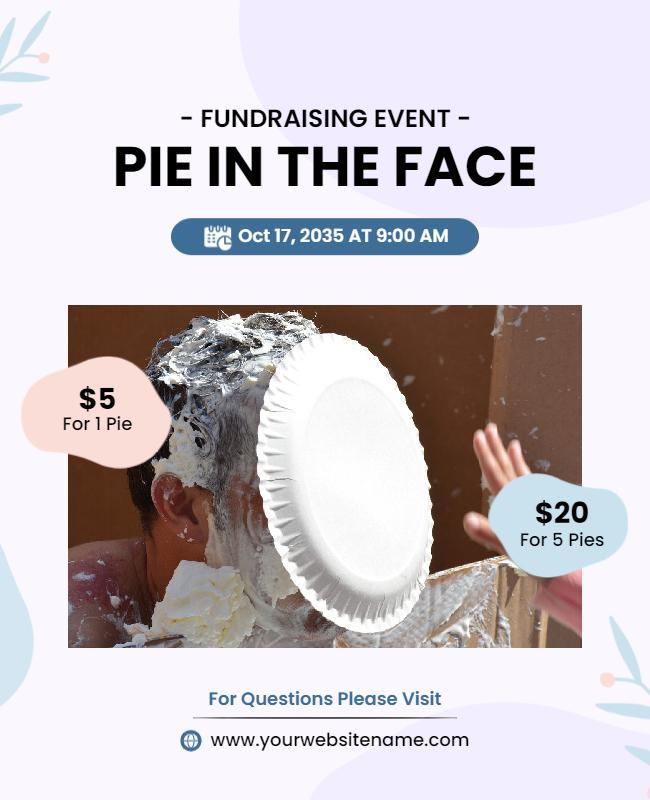 Pie in the Face Fundraising Event Flyer Template