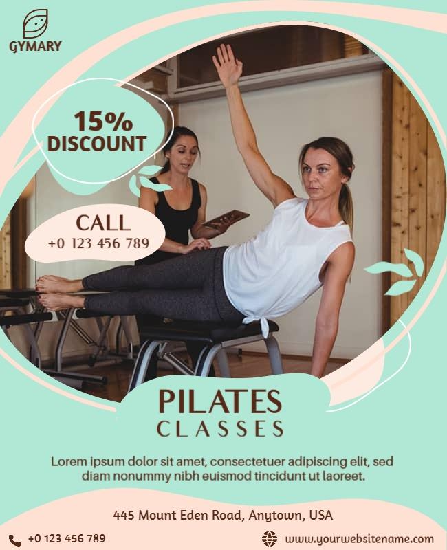 Pilates Exercise Class Promotion Flyer Template