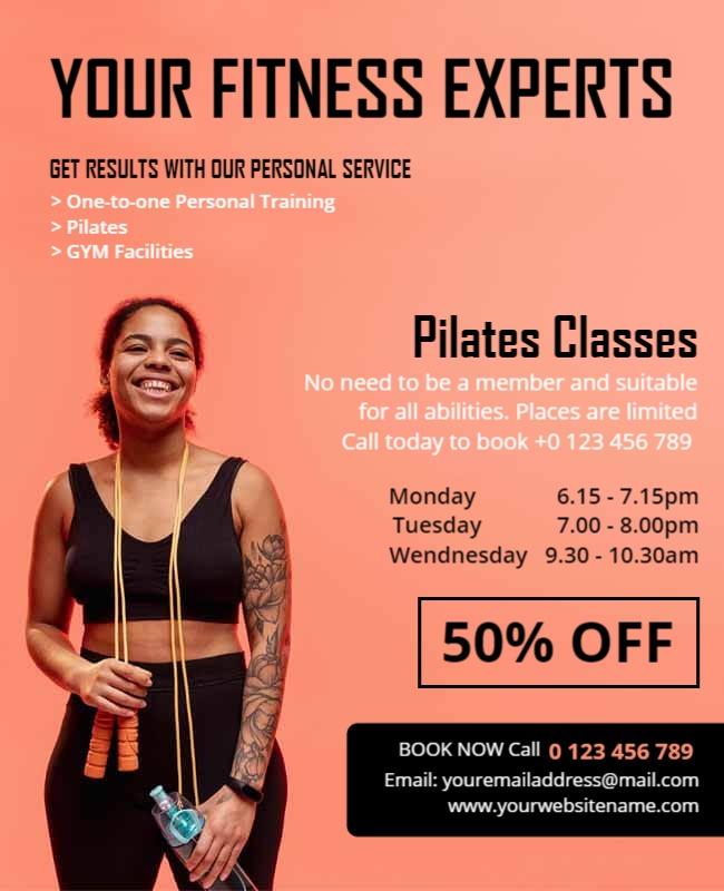 Pilates Personal Training Promotion Flyer Template