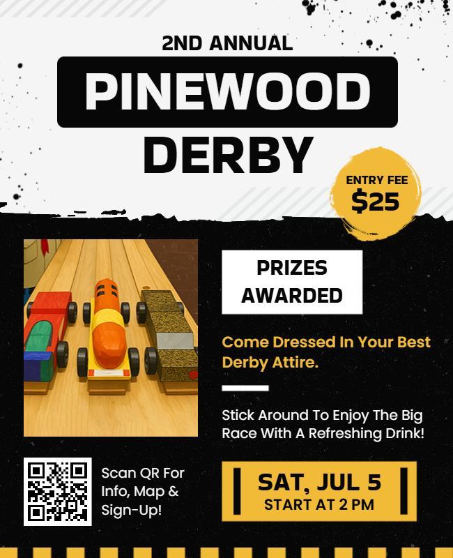 Pinewood Derby Racing Event Flyer Template