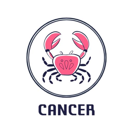 Pink and Blue Cancer Zodiac Crab Design Logo Template