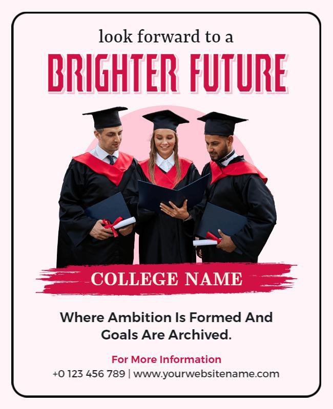 Pink and White College Admission Open Poster Template