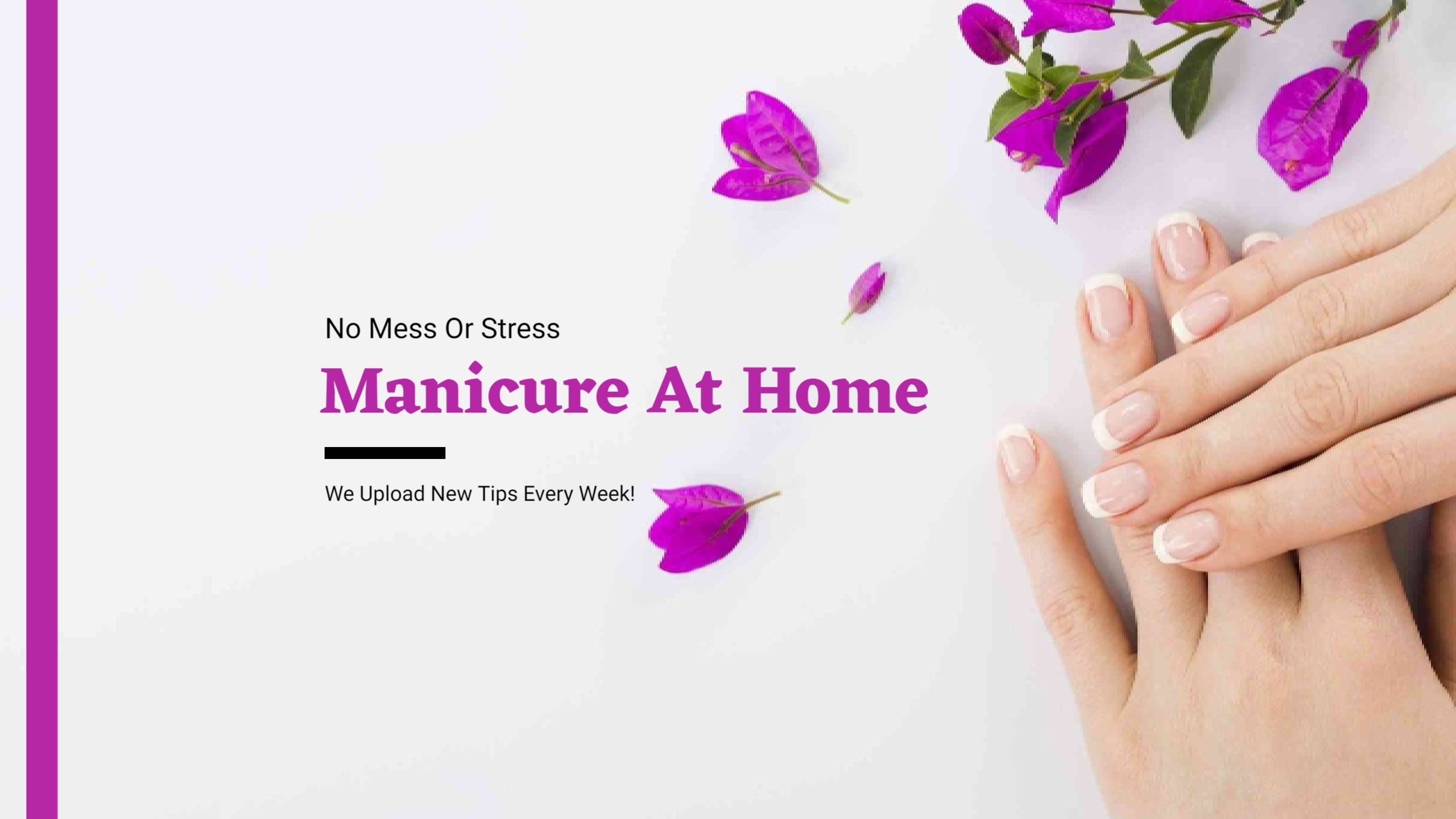 Pink Floral Theme for At-Home Manicure YouTube Banner Template
