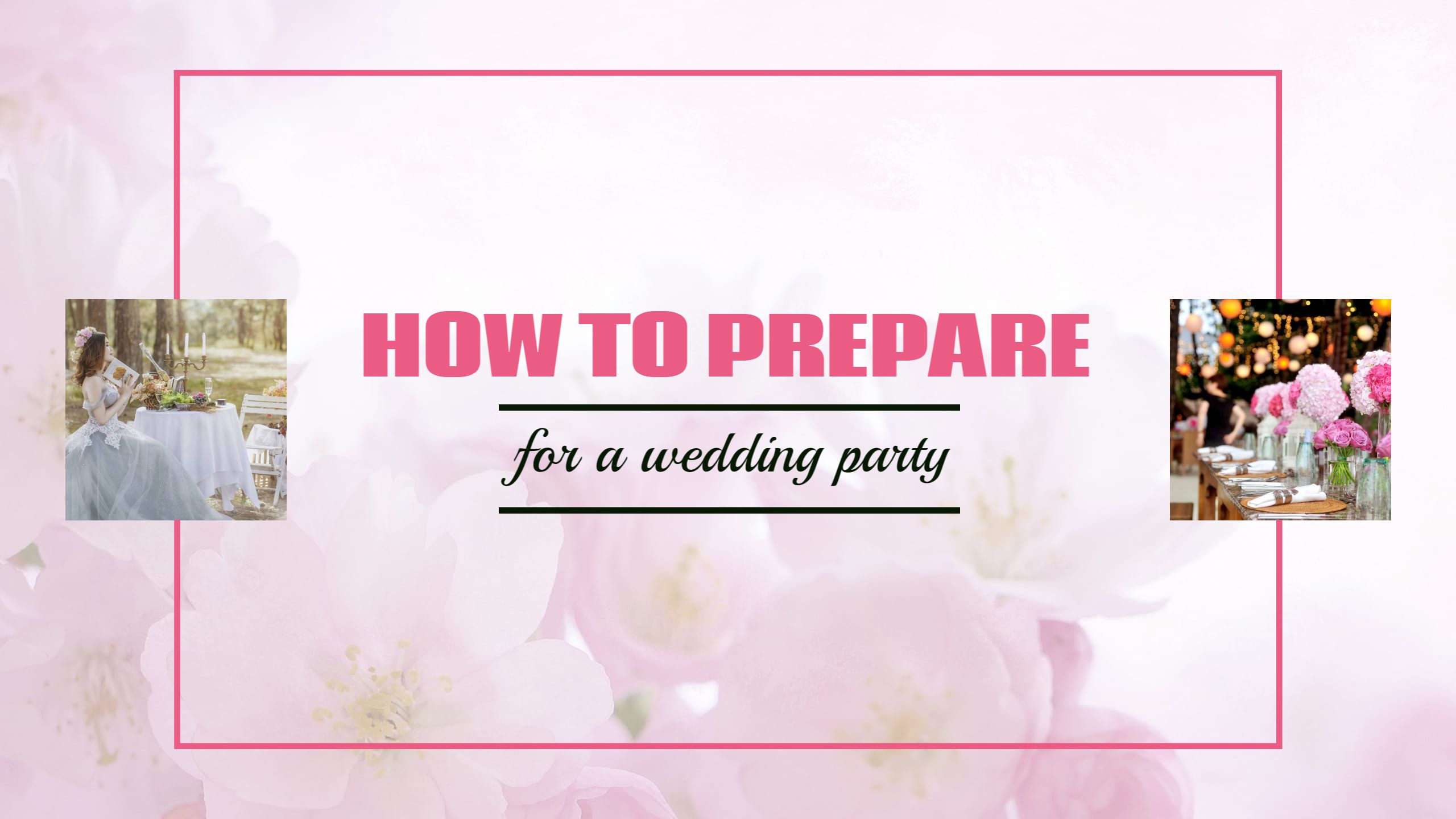 Pink Floral Wedding Party Preparation Guide YouTube Banner Template