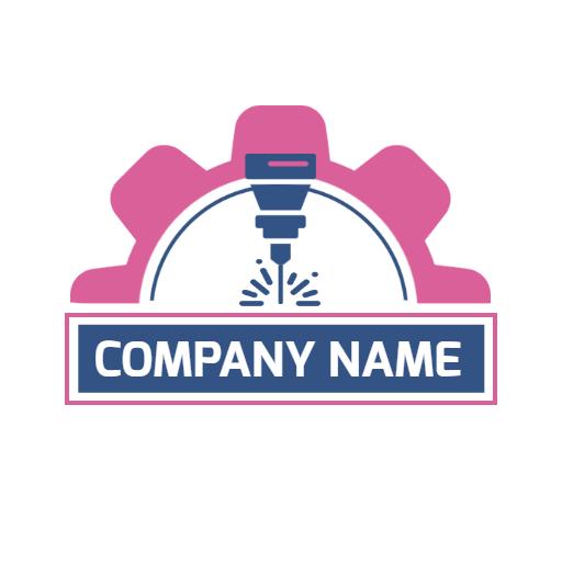 Pink Gear Design Showcasing Precision Laser Technology Logo Template