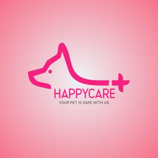 Pink Graphic Dog Design Representing Care Center Logo Template