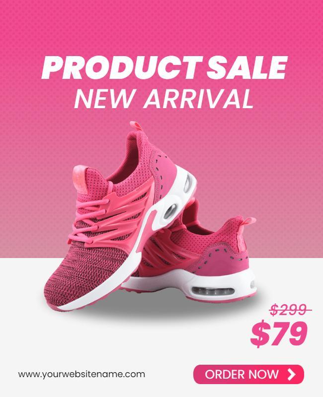 Pink Sneakers Discount Sale Flyer Template