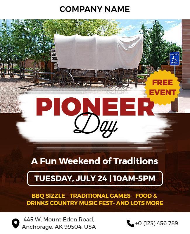 Pioneer Day Festival Event Flyer Template