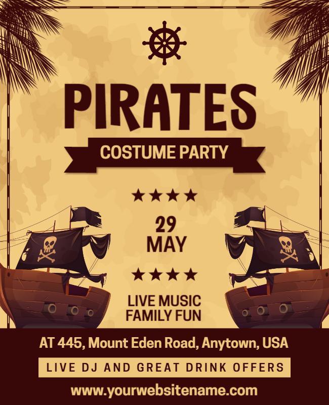 Pirate Costume Party Event Flyer Template