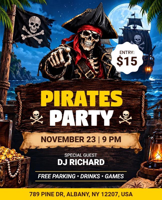 Pirate Party Event Flyer Template
