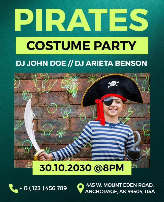 Pirate Theme Costume Party Flyer Template