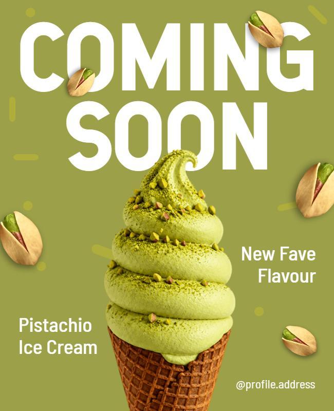 Pistachio Ice Cream Coming Soon Poster Template