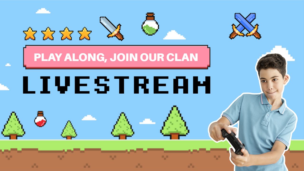 Pixel Art Adventure Livestream Gaming YouTube Thumbnail Template