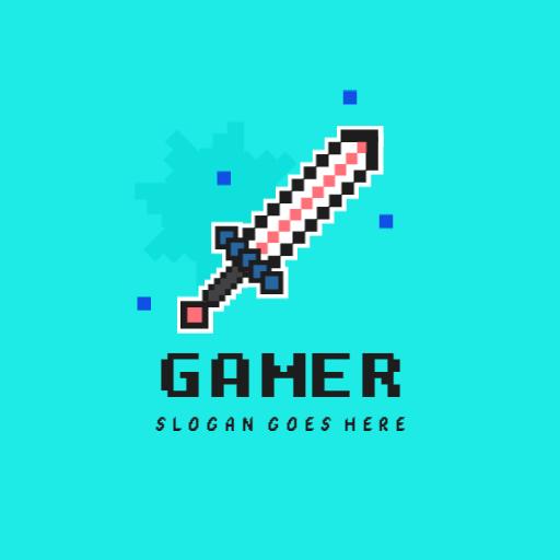 Pixelated Sword Design Reflecting Gaming Enthusiasm Logo Template