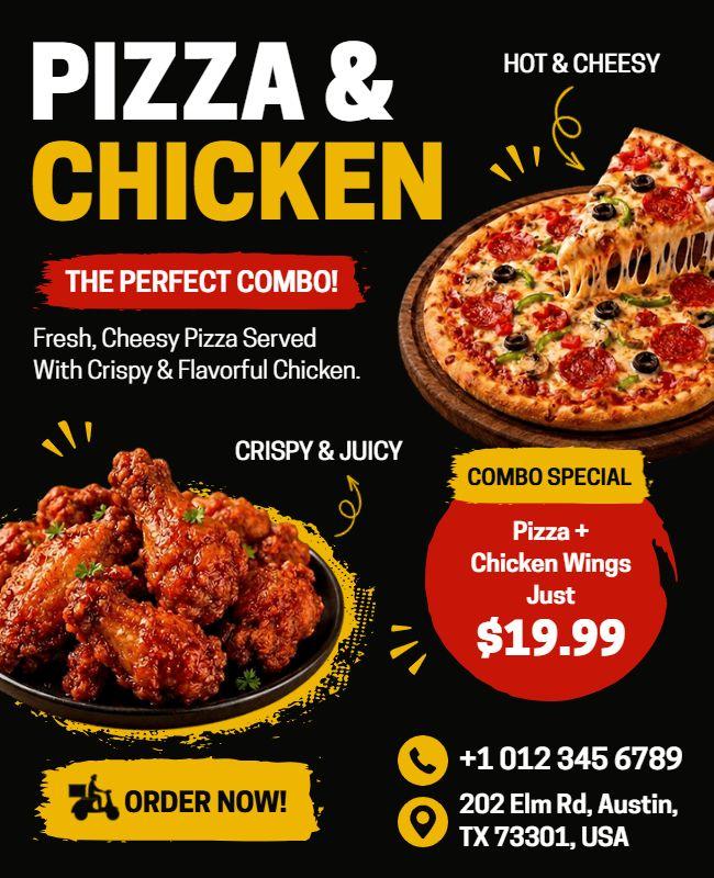 Pizza and Chicken Combo Special Flyer Template