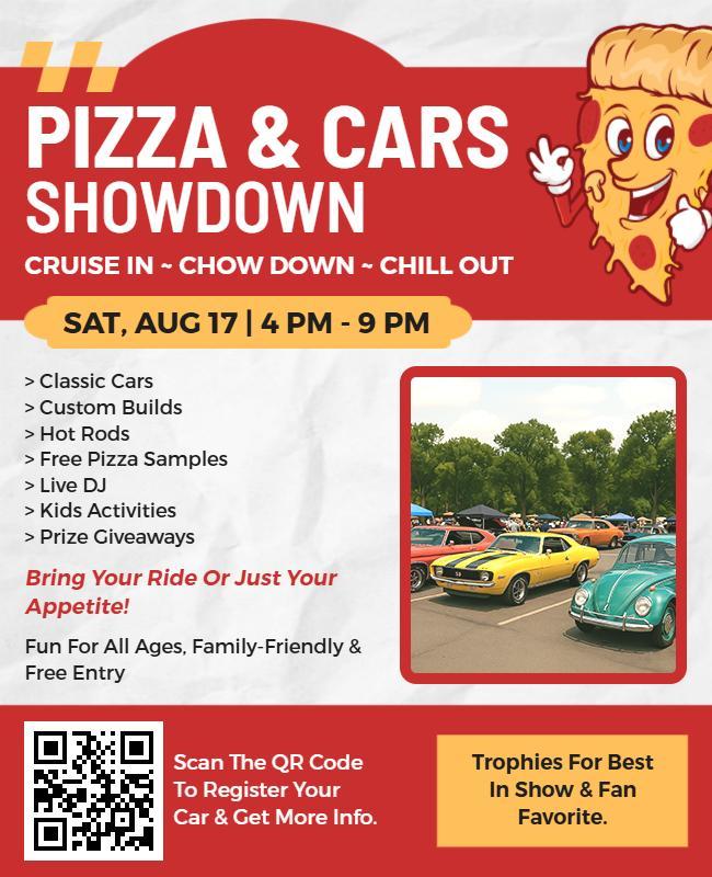 Pizza and Classic Cars Showdown Flyer Template