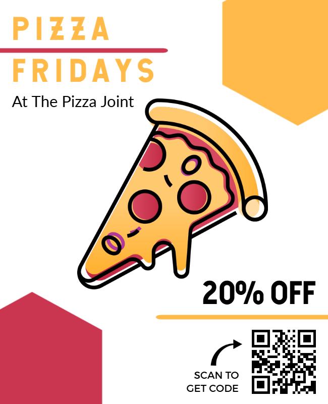 Pizza Discount QR Code Flyer Template