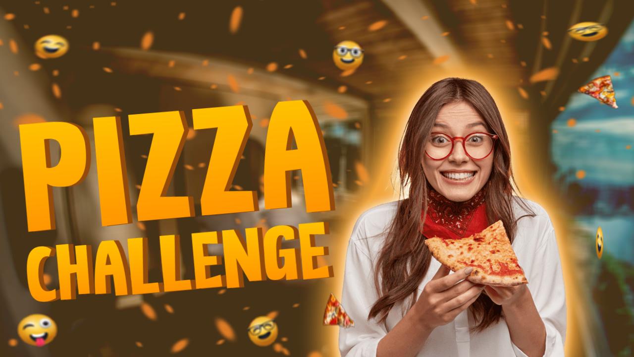 Pizza Eating Challenge Fun Food YouTube Thumbnail Template