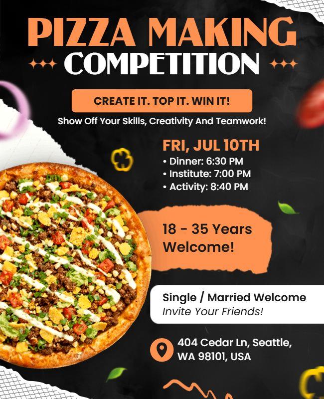 Pizza Making Competition Event Flyer Template