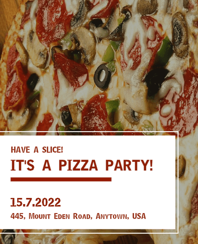 Pizza Party Celebration Event Flyer Template