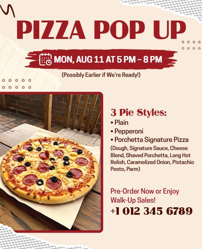 Pizza Pop up Event Promotional Flyer Template