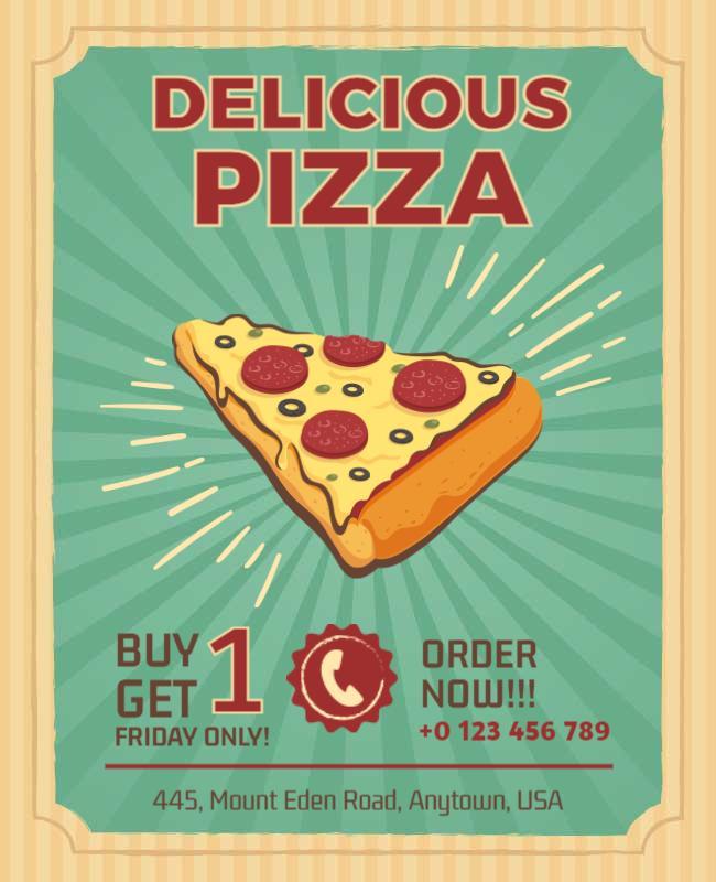 Pizza Promotion Buy One Get One Flyer Template