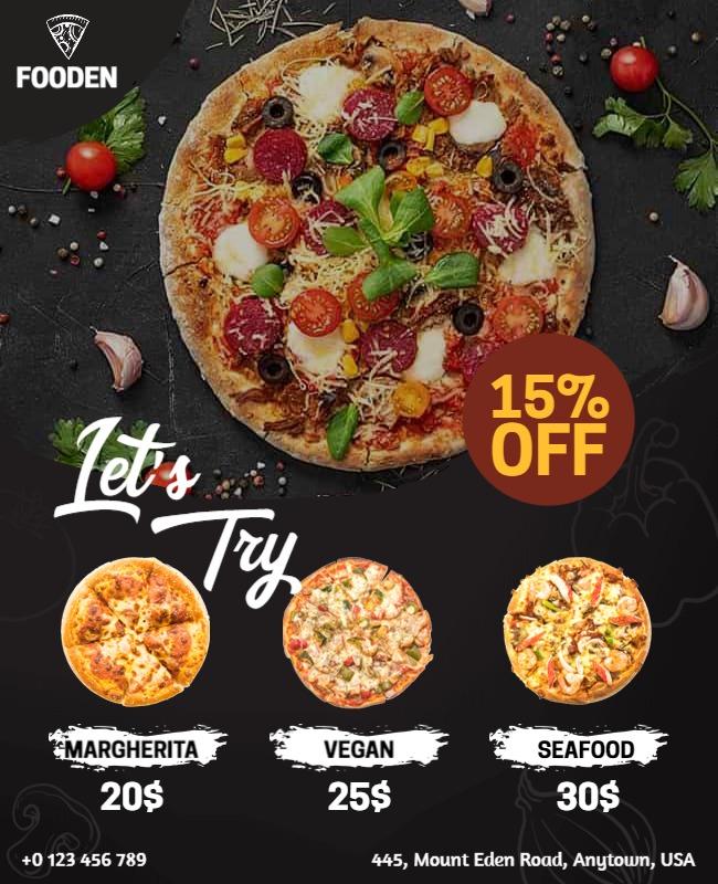 Pizza Promotion Discount Offer Flyer Template