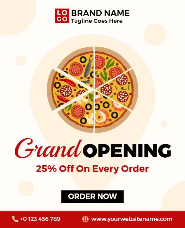 Pizza Restaurant Grand Opening Flyer Template