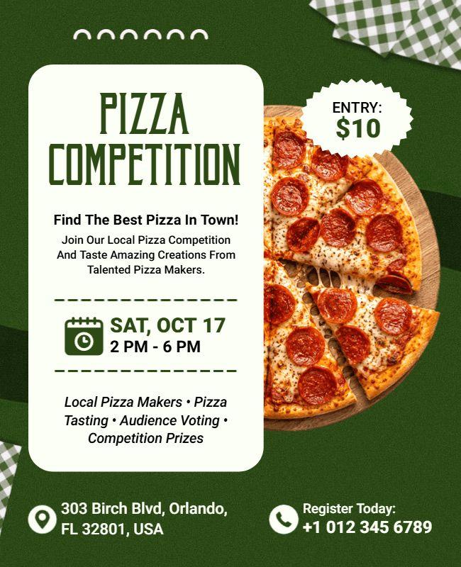 Pizza Tasting Competition Event Flyer Template