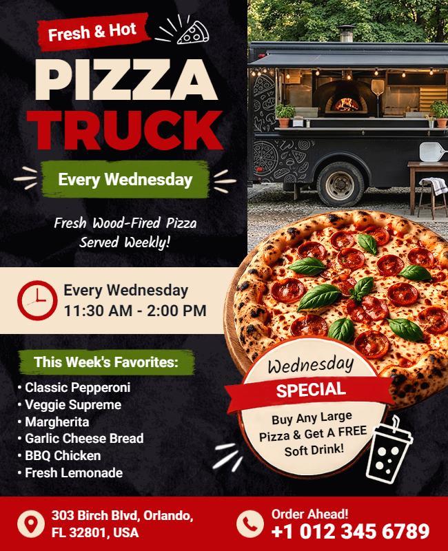 Pizza Truck Wednesday Offer Flyer Template