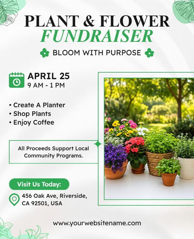 Plant and Flower Fundraiser Event Flyer Template