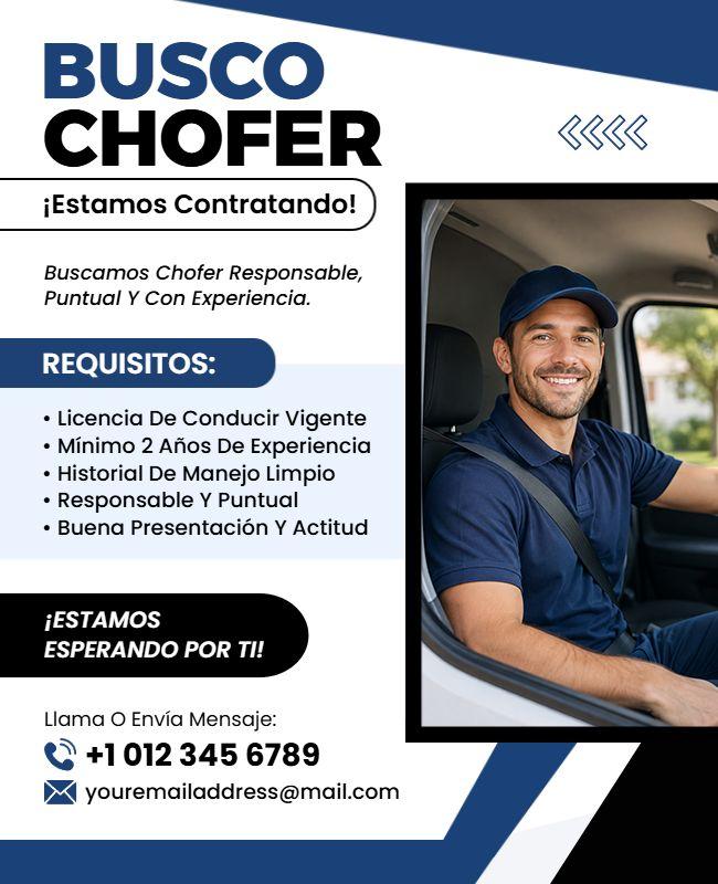 Plantilla De Folleto De Anuncio Se Busca Chofer