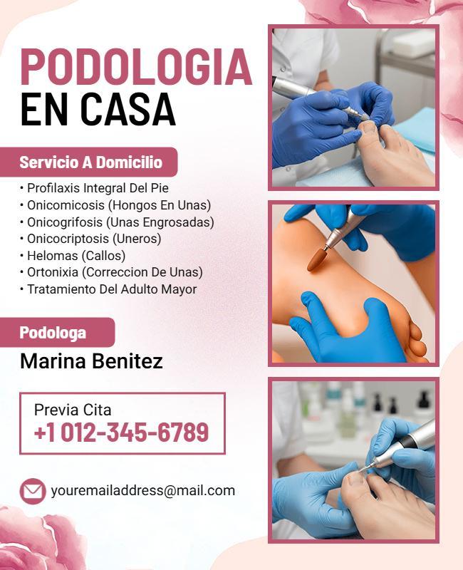 Plantilla De Folleto Para Atención Podológica Personalizada a Domicilio