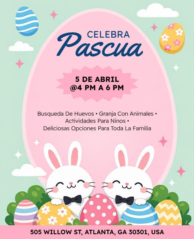 Plantilla De Folleto Para Celebración De Pascua