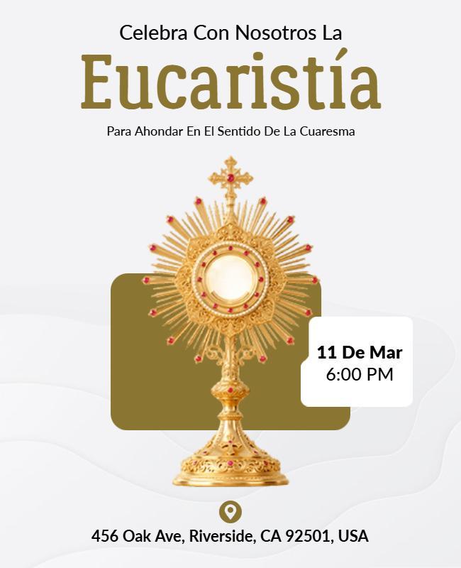 Plantilla De Folleto Para Celebración Religiosa De La Eucaristía